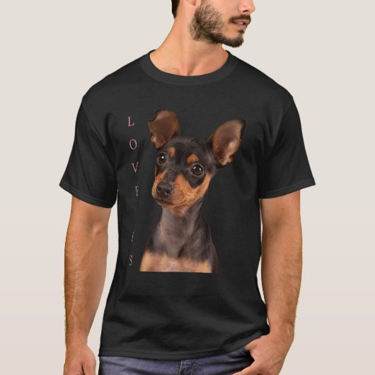 T-shirt Miniature Pinscher Chien Maman Papa T Love Puppy P (Devant)