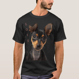 T-shirt Miniature Pinscher Papa Aime Puppy Pet