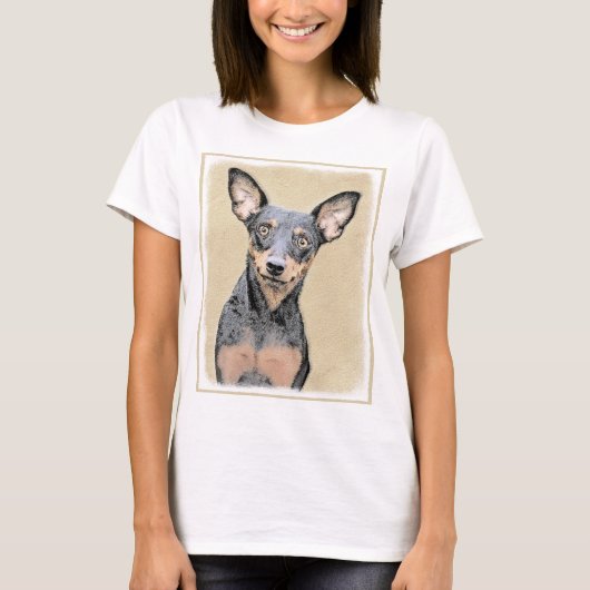 T-shirt Miniature Pinscher Peinture mignonne Chien Art ori (Devant)
