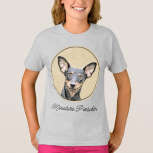 T-shirt Miniature Pinscher Peinture mignonne Chien Art ori