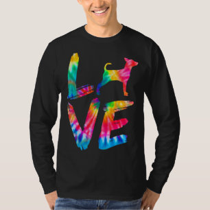 T-shirt Miniature Pinscher Tie Dye Log Chien Maman Papa