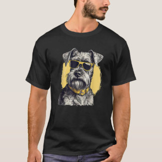 T-shirt Miniature Schnauzer dog with sunglasses Dog breed 