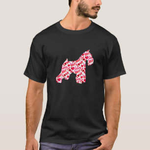 T-shirt Miniature Schnauzer Love Coeur Chien Saint Valenti