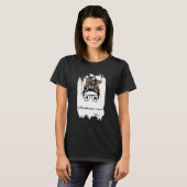 T-shirt Miniature Schnauzer Maman Messy Bun Leopard (Devant entier)
