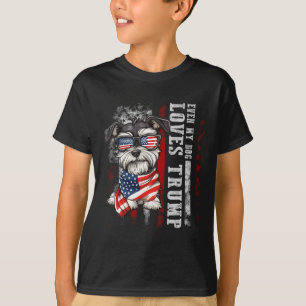 T-shirt Miniature Schnauzer Même mon chien aime Trump Drôl
