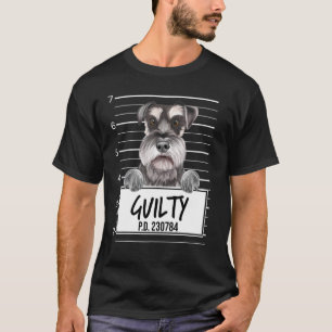T-shirt Miniature Schnauzer Mugshot Chien Coupable