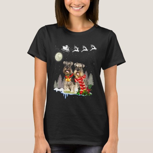 T-shirt Miniature Schnauzer Noël (Devant)