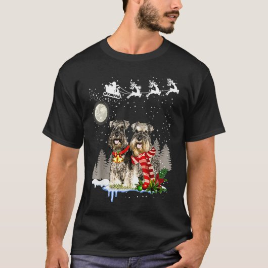 T-shirt Miniature Schnauzer Noël (Devant)