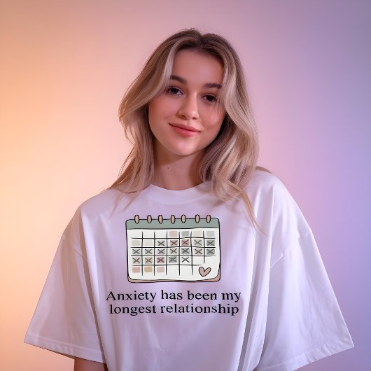 T-shirt Minimal Anxiety Quote Calendar Graphic Tee