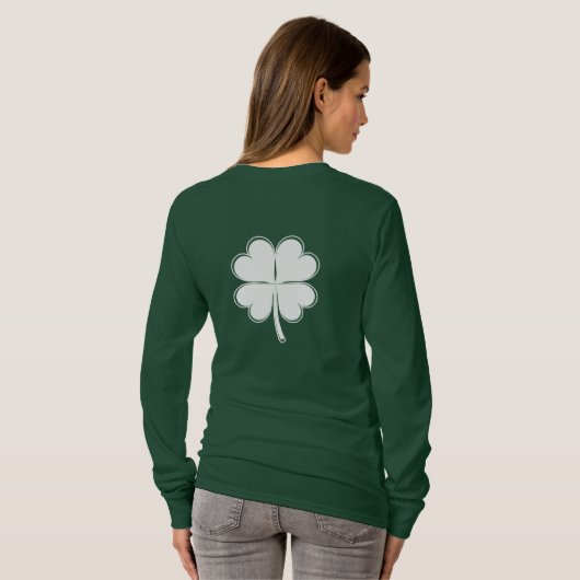 T-shirt Minimal Four-Leaf Clover Symbol of Luck  (Dos entier)