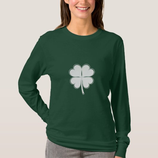 T-shirt Minimal Four-Leaf Clover Symbol of Luck  (Devant)