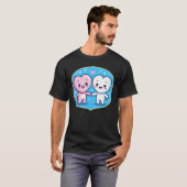 T-shirt Minimal Heart Mascots Holding Hands (Devant entier)