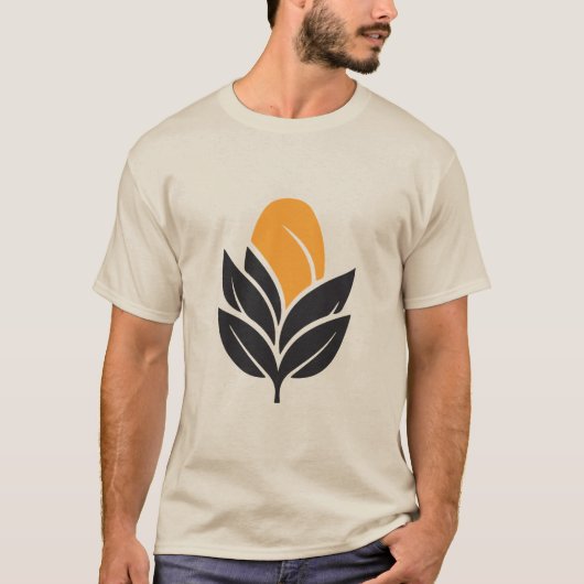 T-shirt Minimal Leaf Sun Nature Growth Eco Friendly Tee (Devant)