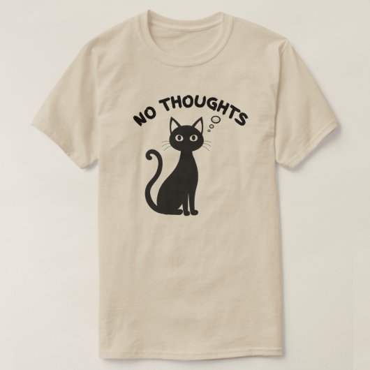 T-shirt Minimal No Thoughts Cat Blank Expression Illustrat (Design devant)