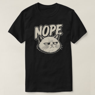 T-shirt Minimal Nope Cat Mood Design