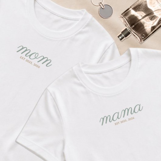T-shirt Minimal Sage Script & Or Maman Établie