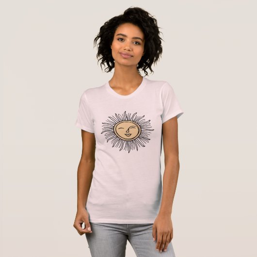 T-Shirt minimal Sun Boho levant (Devant entier)