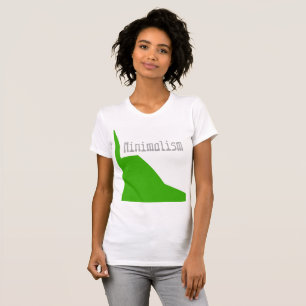 T-shirt Minimalisme Vert Blanc
