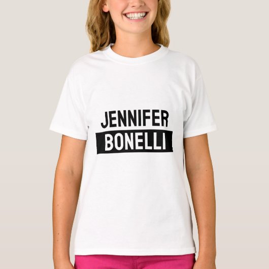 T-shirt Minimalist Black & White Plain Elegant Modern Name (Devant)