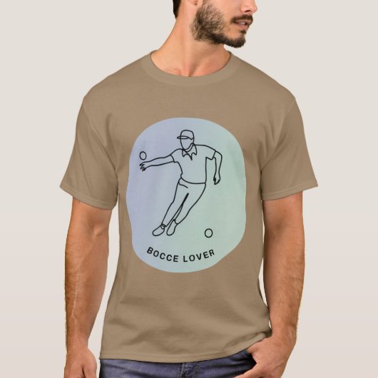T-shirt Minimalist Bocce Lover Elegant Single Line Art Pla (Devant)