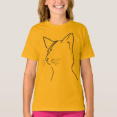 T-shirt Minimalist Cat Lightning Bolt Line Art Modern Simp (Devant)