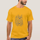 T-shirt Minimalist Cheerful Squirrel Simple Line Art (Devant)