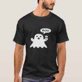 T-shirt Minimalist Cute Ghost Illustration with “Boo” Spee (Devant)