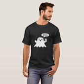 T-shirt Minimalist Cute Ghost Illustration with “Boo” Spee (Devant entier)