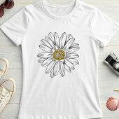 T-shirt Minimalist Daisy; Summer Daisy Graphic