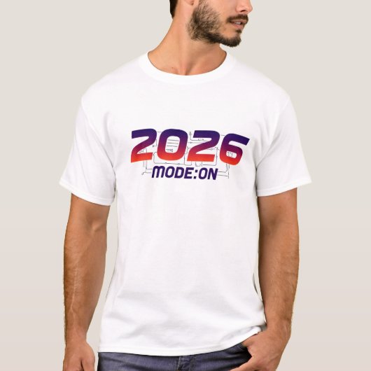 T-shirt Minimalist futuristic font: ‘2025 MODE: ON’, glowi (Devant)