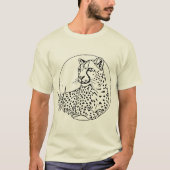 T-shirt Minimalist Leopard Line Art – Wild and Majestic Bi (Devant)