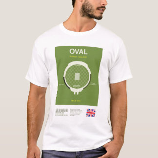 T-shirt Minimalist Oval Cricket Ground Line Print Tee