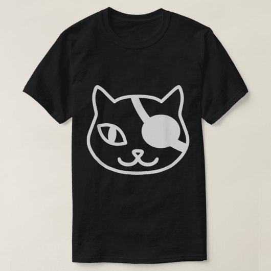 T-shirt Minimalist Pirate Cat Line Art (Design devant)