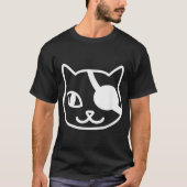 T-shirt Minimalist Pirate Cat Line Art (Devant)