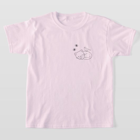 T-shirt Minimalist Sleeping Cat Kid's (Poser)