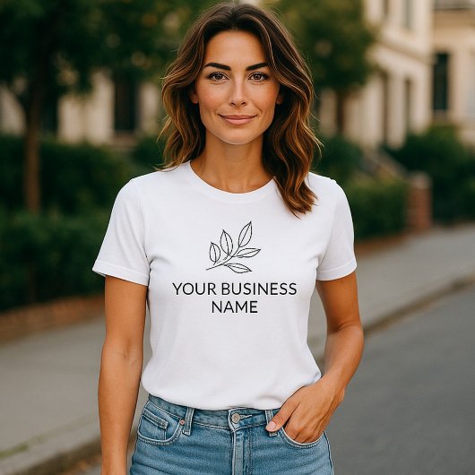T-shirt Minimalist Small Business Botanical White