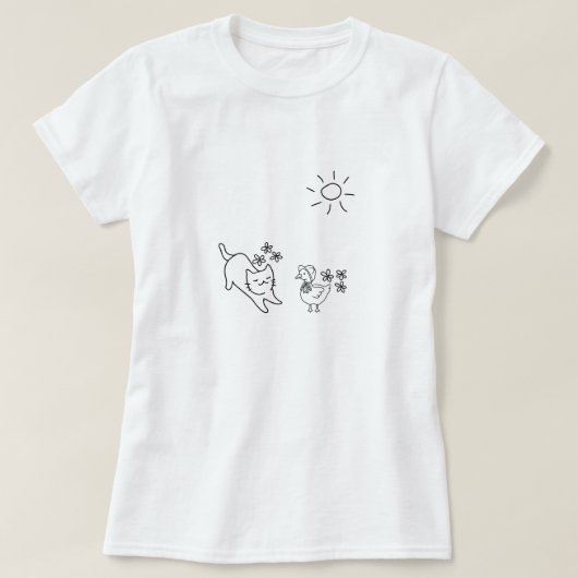 T-shirt Minimalist Spring Cat (Design devant)