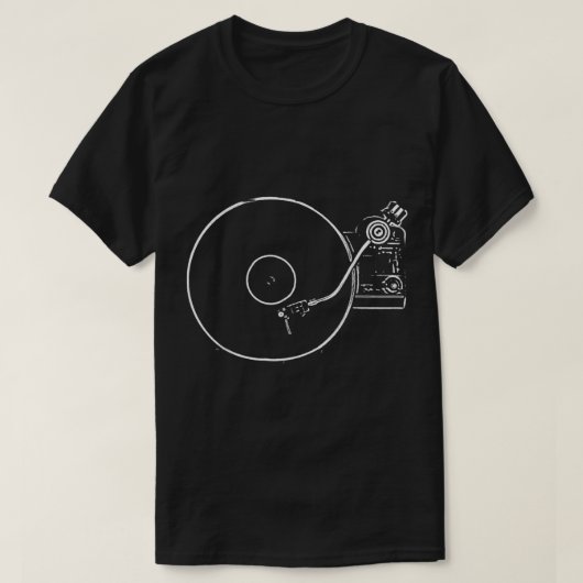 T-shirt Minimalist Vinyl Record Player Art (Design devant)