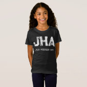 T-Shirt MINIMALIST WHITE THREE LETTER MONOGRAM NAME BLACK (Devant entier)