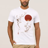 T-shirt Minimalist Zen Japanese Sun and Plum Branch Design (Devant)