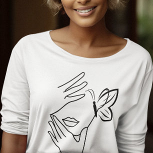 T-shirt Minimaliste autonomiser les femmes amour papillon 