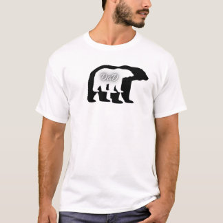 T-shirt minimaliste blanc silhouette d'ours polair