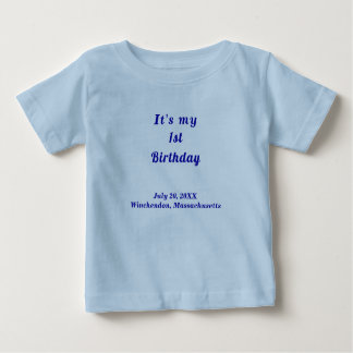 T-shirt minimaliste bleu clair pour l'anniversaire