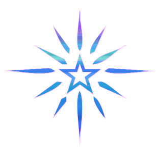 T-Shirt Minimaliste Blue Star Shine Art Luminesc