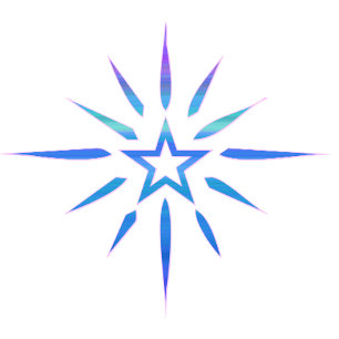 T-Shirt Minimaliste Blue Star Shine   Art Luminesc