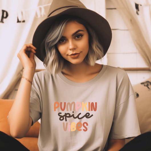 T-shirt minimaliste Boho Citrouille Spice Vibes