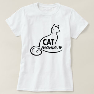 T-shirt Minimaliste Chat Maman - Chat en Dessin au