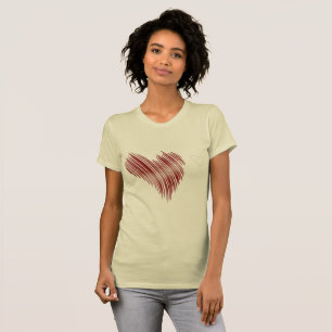 T-Shirt Minimaliste Cœur - Graphisme Texturé Moder