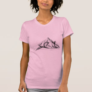 T-shirt minimaliste de montagne pour femmes - Deli