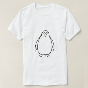 T-shirt minimaliste en ligne de pingouin
